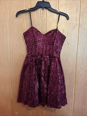 Windsor Burgundy Sequin Mini Dress